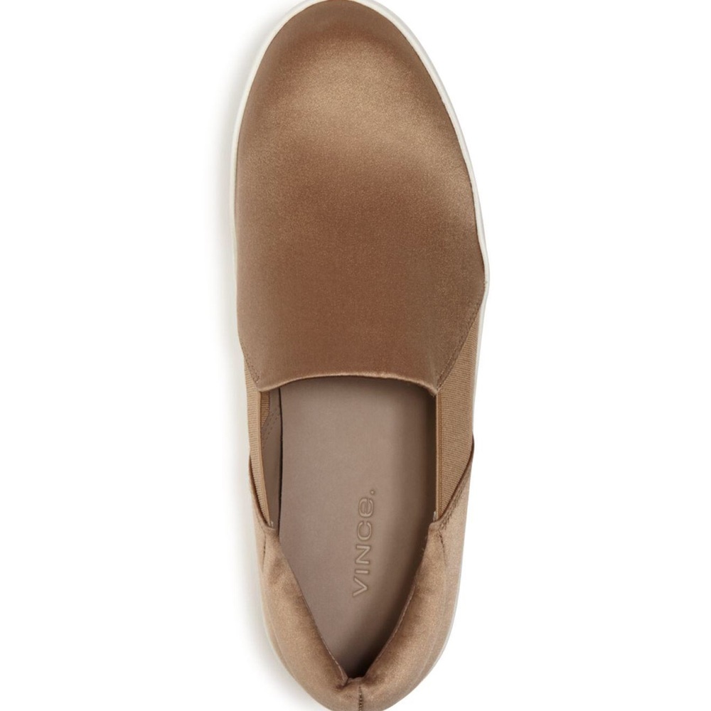 NEW Vince Warren Fawn Satin Sneakers - Picture 4 of 5